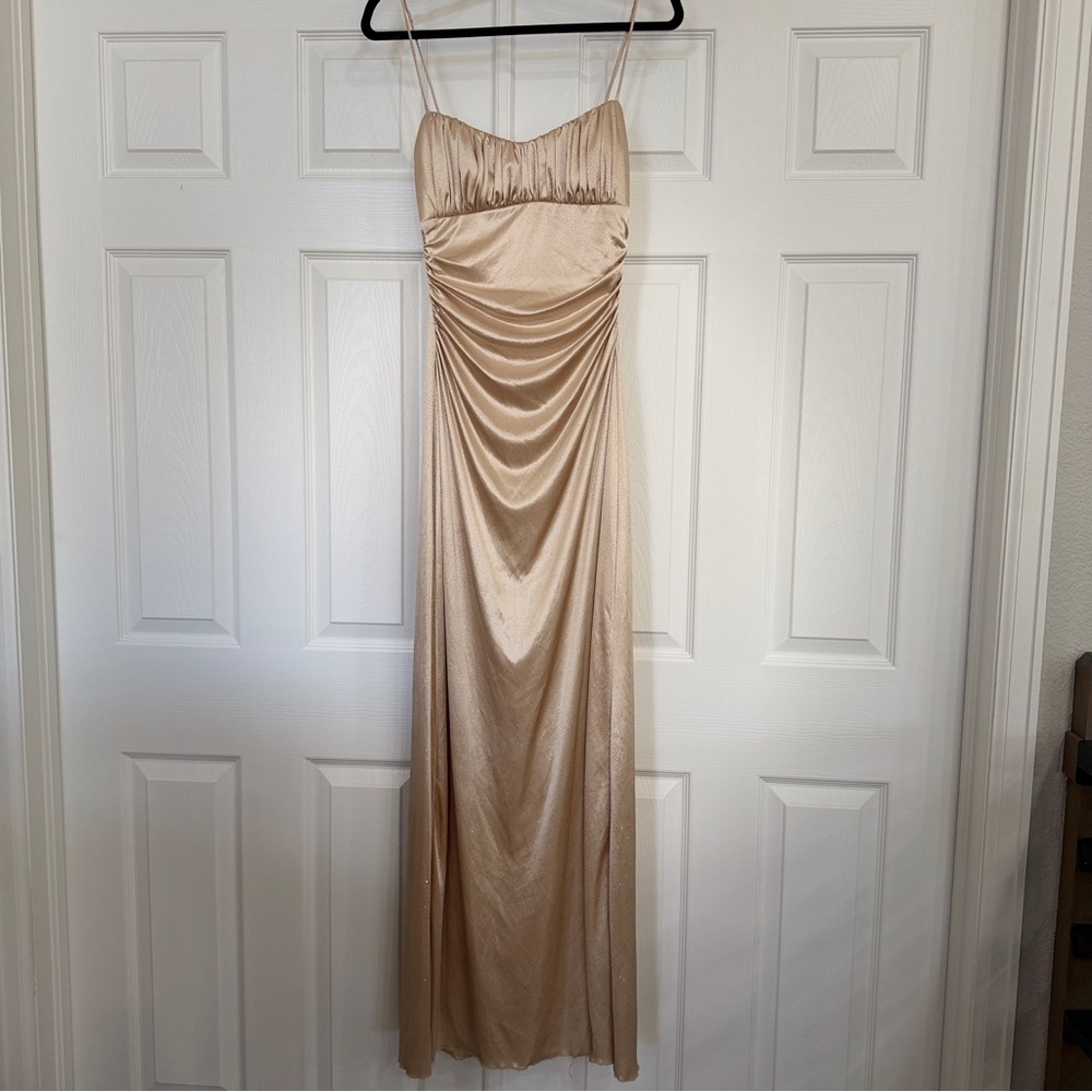 Vintage City Triangles Dress 28” 90’s Y2K Maxi Gown Gold Glitter Fairy Goth Prom - Picture 4 of 17